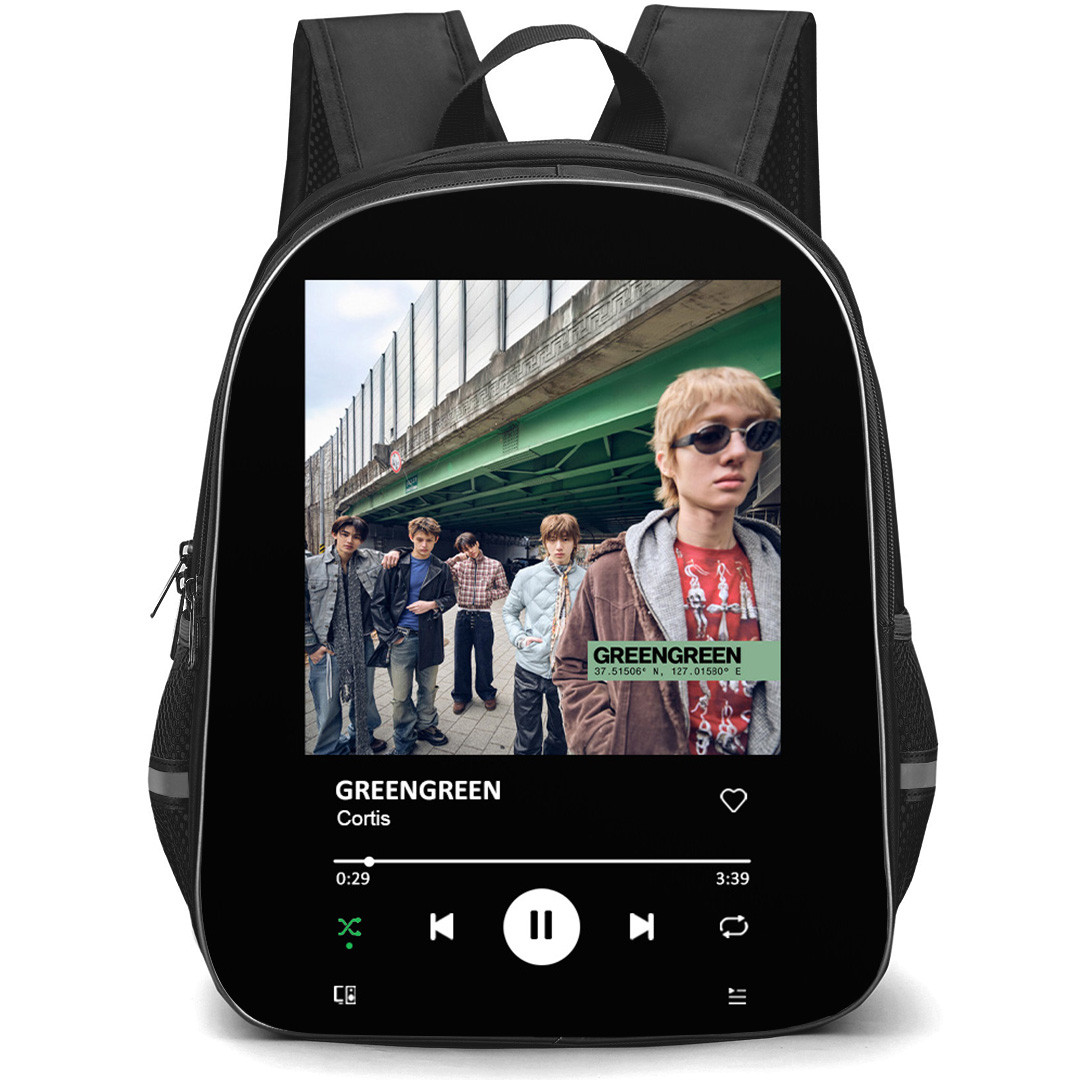 Cortis Backpack School Bag StudentPack - Cortis GREENGREEN Album Cover Spotify Library Poster