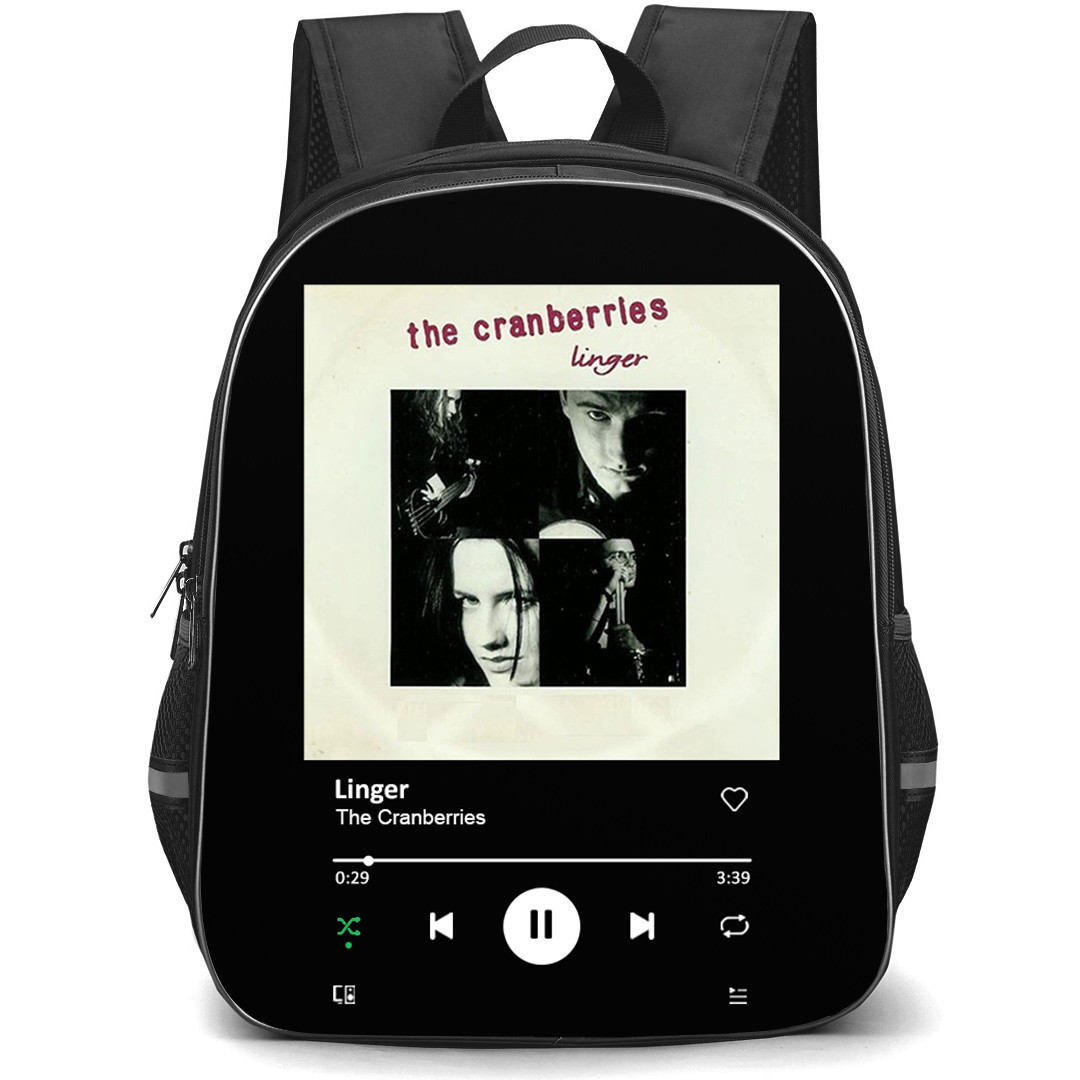 The Cranberries Backpack School Bag StudentPack - The Cranberries Linger Cover Spotify Library Poster