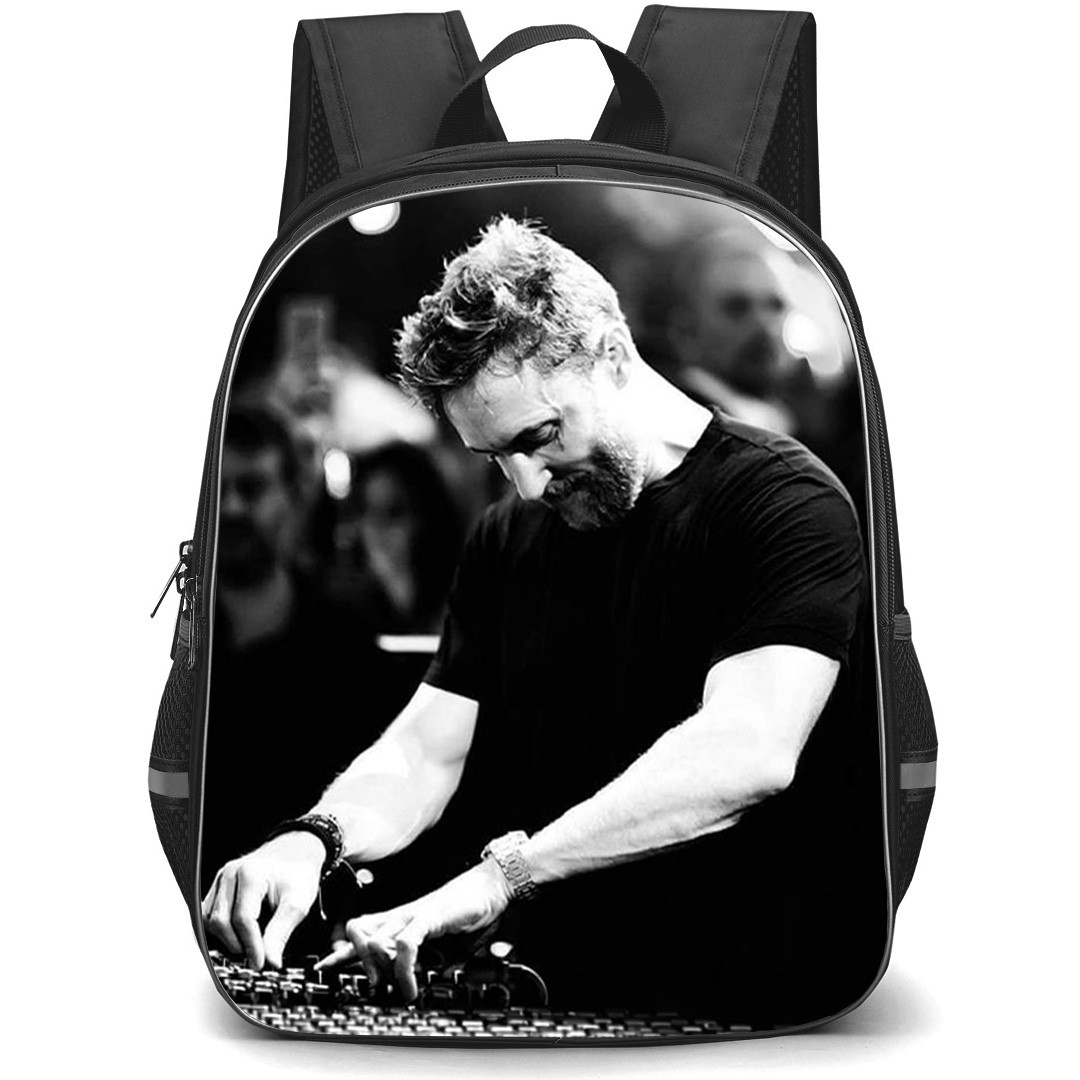 David Guetta Backpack School Bag StudentPack - David Guetta Gigging Black And White Poster