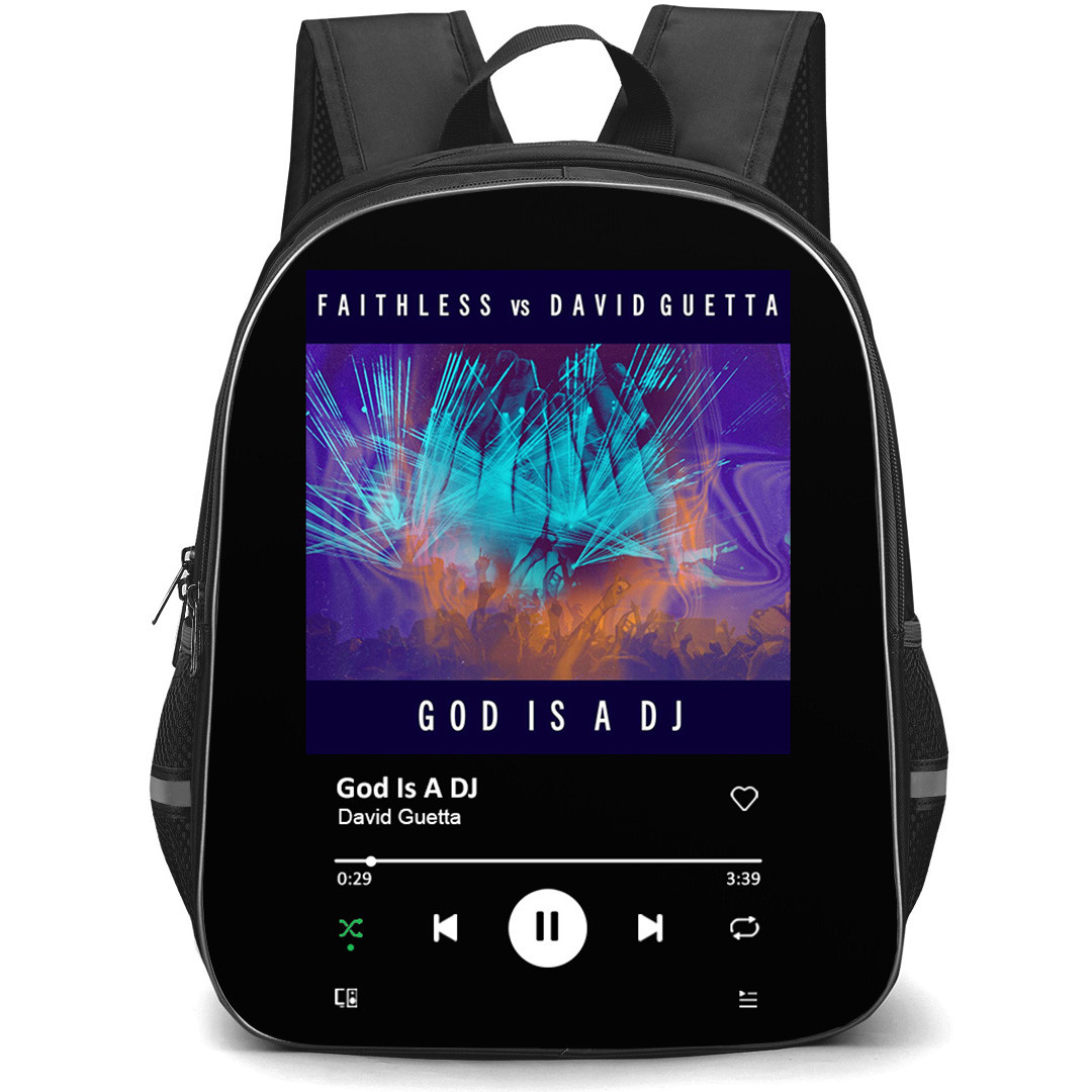 David Guetta Backpack School Bag StudentPack - David Guetta God Is A DJ Music Spotify Library Poster