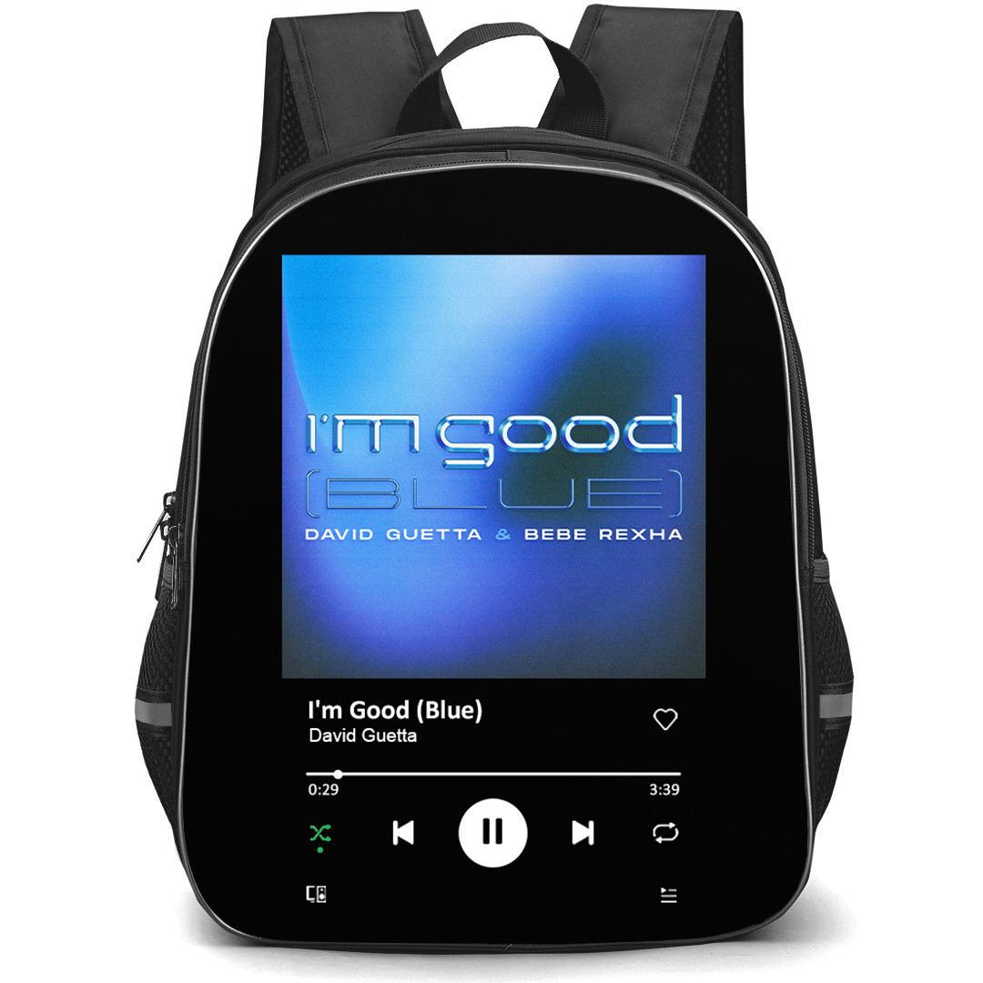 David Guetta Backpack School Bag StudentPack - David Guetta I am Good Blue Song Spotify Library Poster