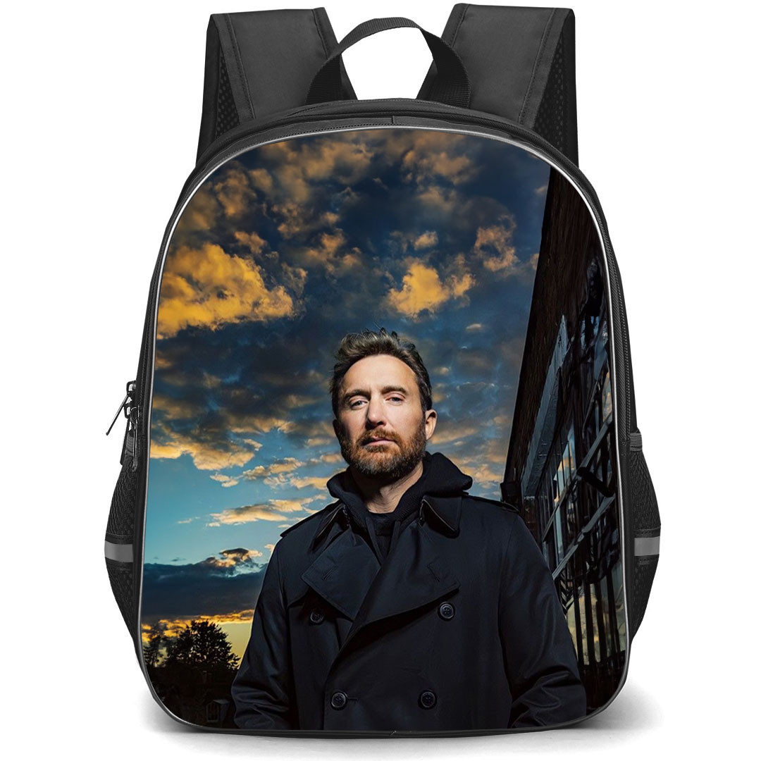 David Guetta Backpack StudentPack - David Guetta Portrait On Twilight Background