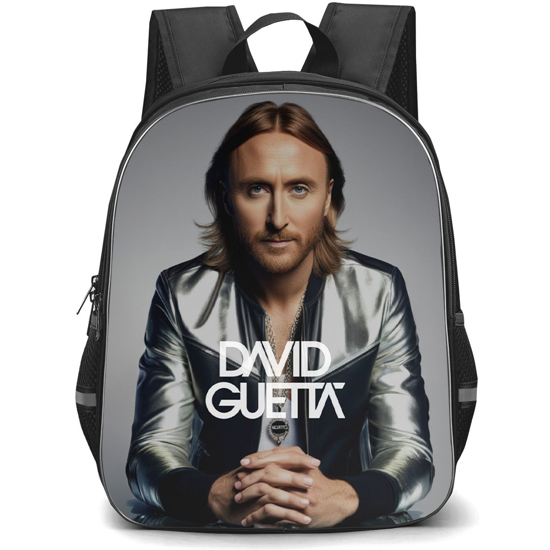 David Guetta Backpack School Bag StudentPack - David Guetta Portrait On Gray Background