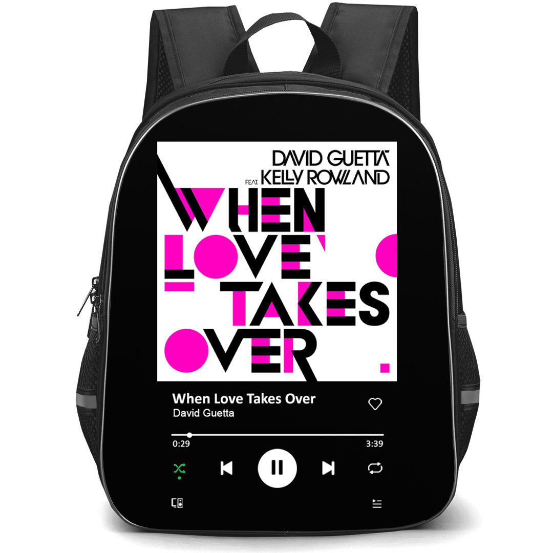 David Guetta Backpack School Bag StudentPack - David Guetta When Love Takes Over Song Spotify Library Poster