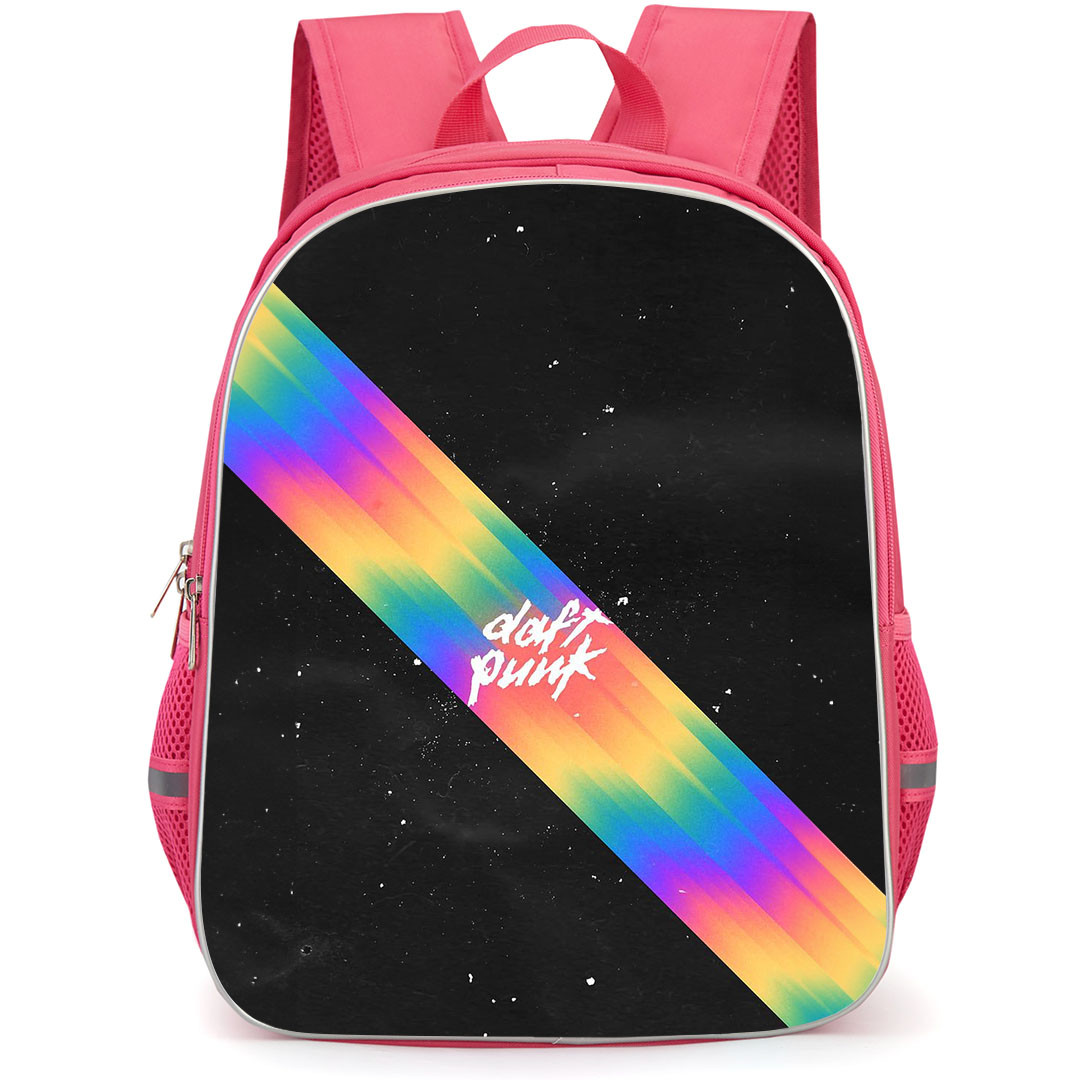 Daft Punk Backpack StudentPack - Daft Punk Logo On Rainbow Strip Poster
