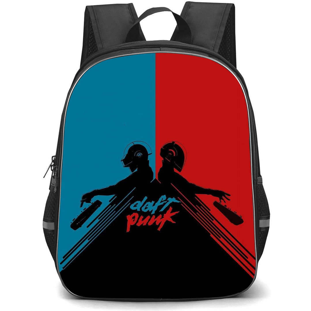 Daft Punk Backpack StudentPack - Daft Punk Minimal Art Blue And Red Background