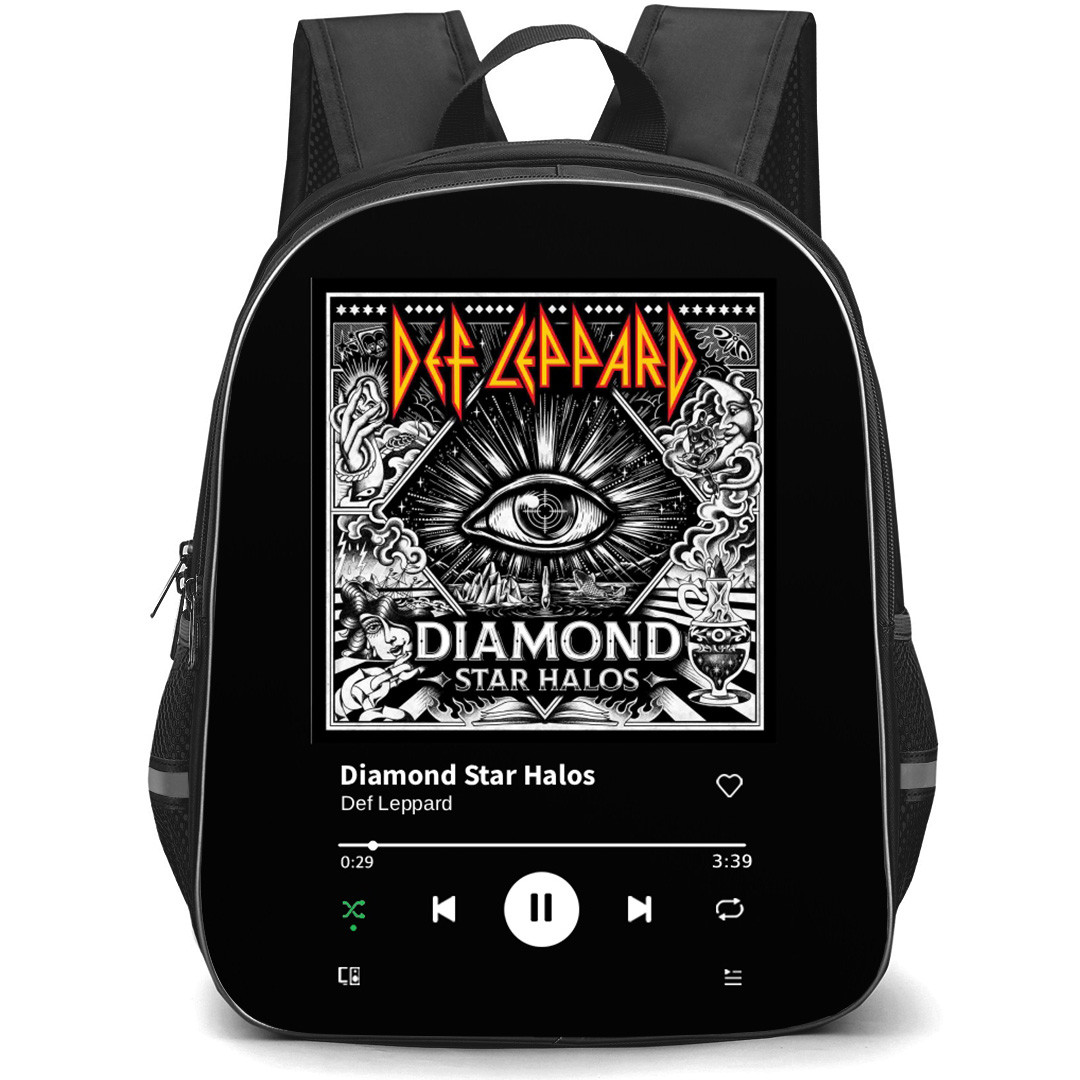 Def Leppard Backpack School Bag StudentPack - Def Leppard Diamond Star Halos Album Cover