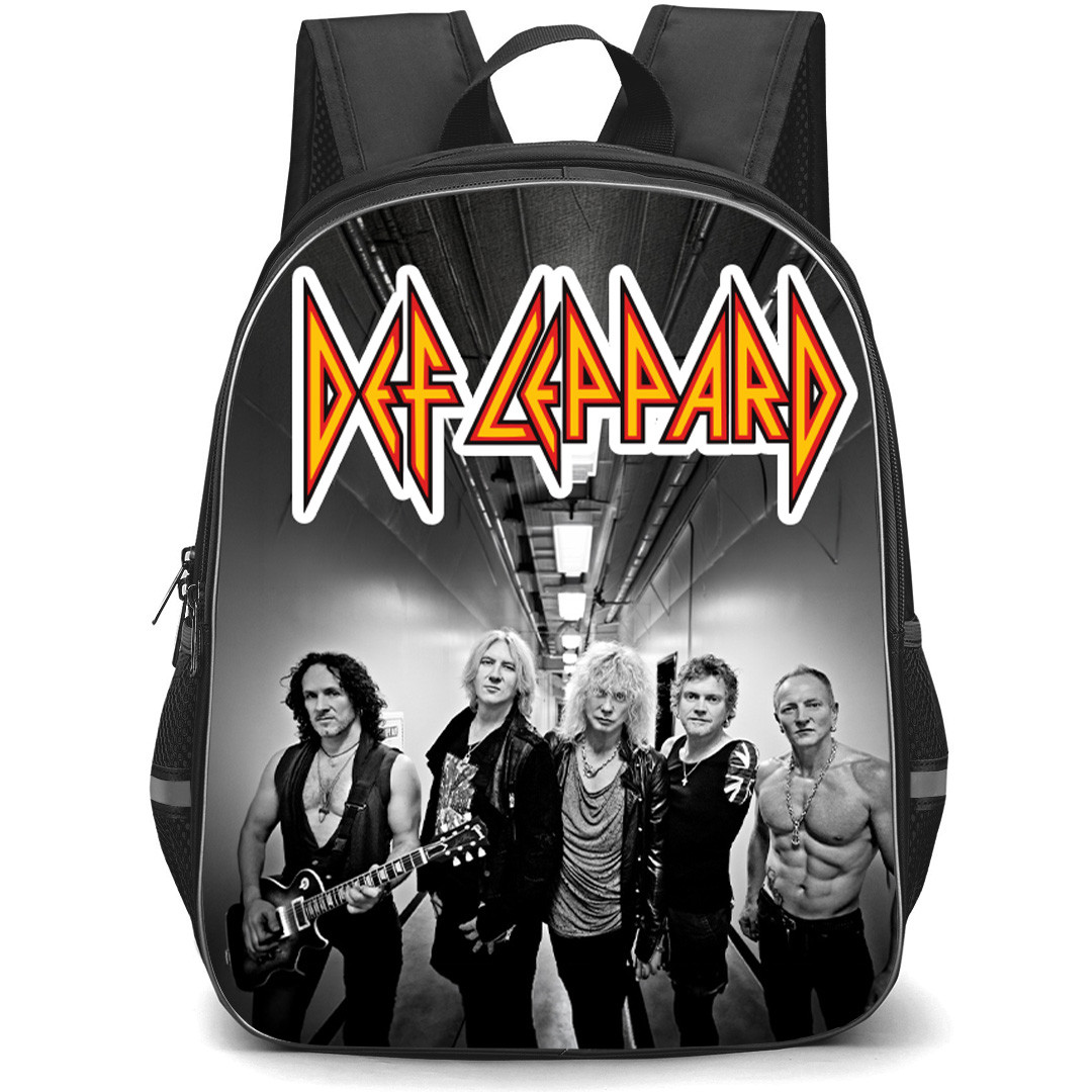 Def Leppard Backpack School Bag StudentPack - Def Leppard Greyscale Group Portrait