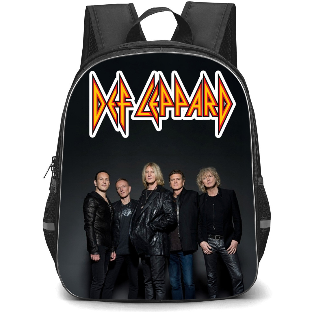 Def Leppard Backpack School Bag StudentPack - Def Leppard Group Portrait Black Background