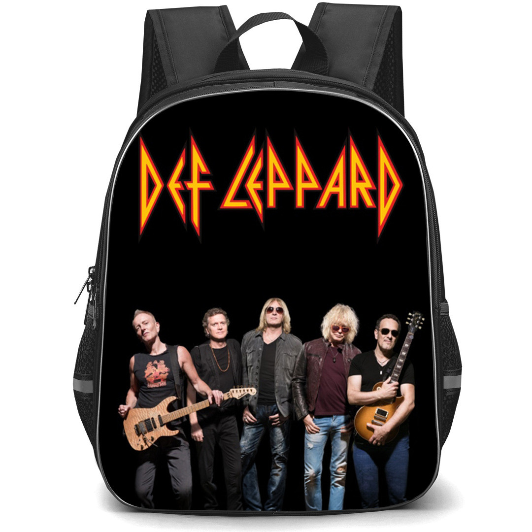 Def Leppard Backpack School Bag StudentPack - Def Leppard Holding Instruments Pose