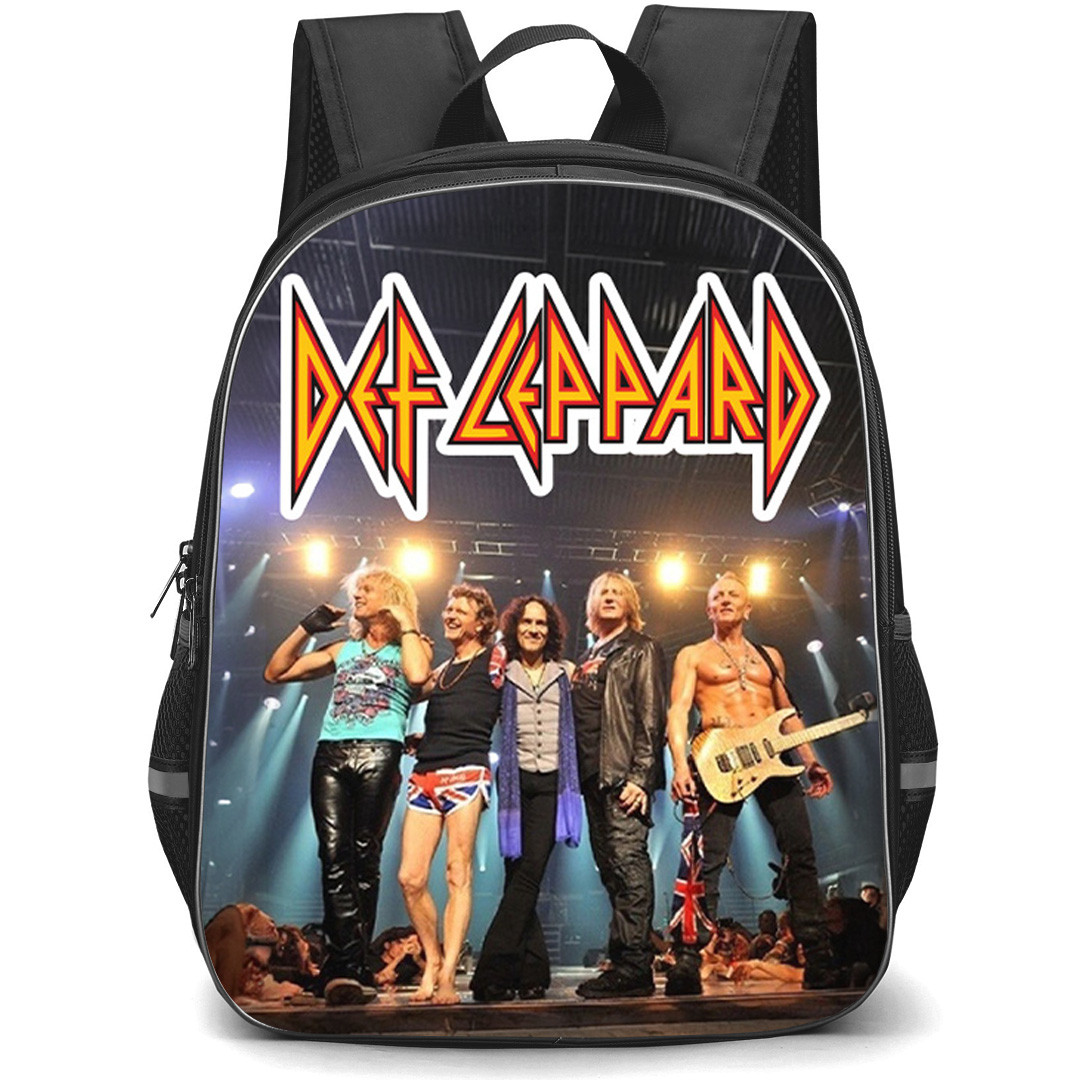 Def Leppard Backpack School Bag StudentPack - Def Leppard On Stage Smiling Pose