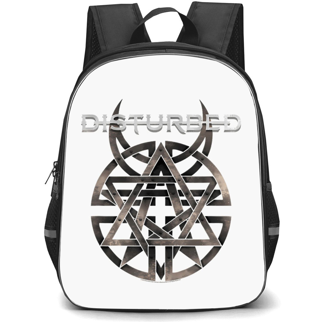 Disturbed Backpack School Bag StudentPack - Band Logo In White Background