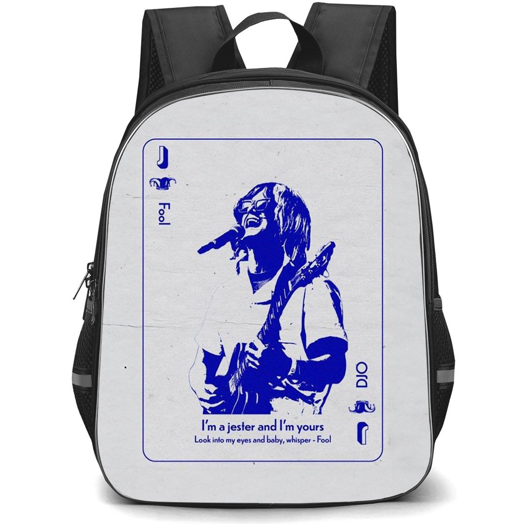 Djo Backpack StudentPack - Djo I Am A Jester And I Am Yours Blue Illustration Art On Gray Background