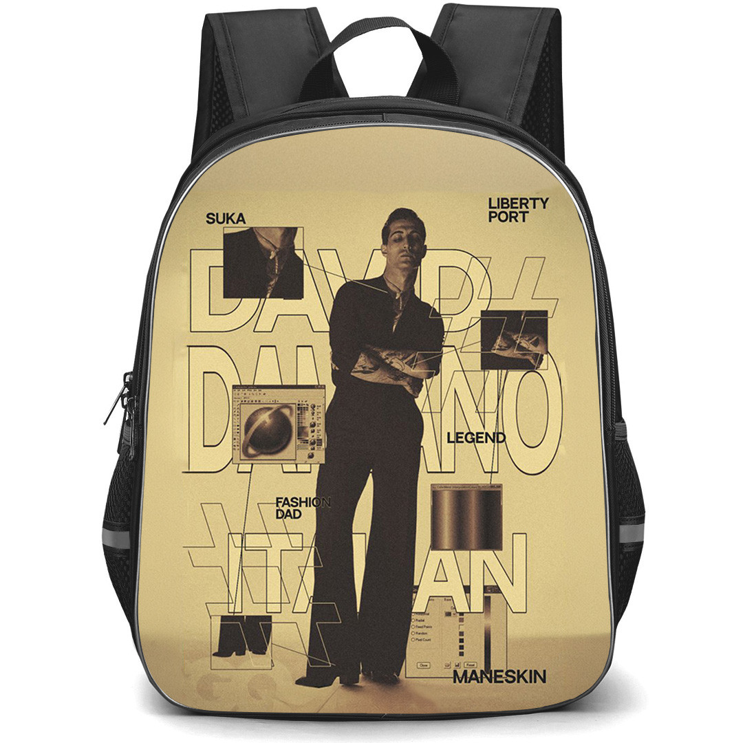 Damiano David Backpack School Bag StudentPack - Damiano David 1970s Inspired Menswear Photoshot Poster