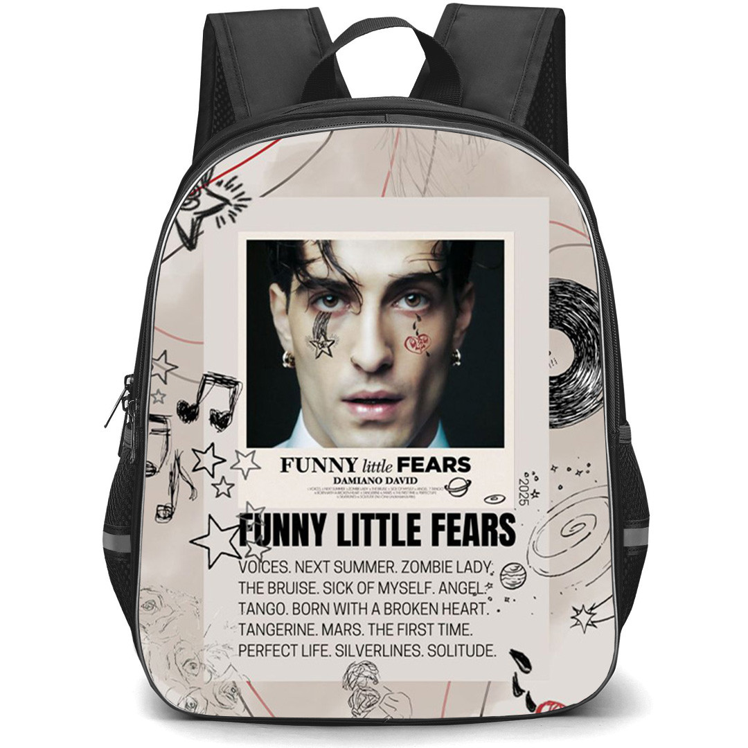 Damiano David Backpack School Bag StudentPack - Damiano David Funny Little Fears Album Fan Art Poster