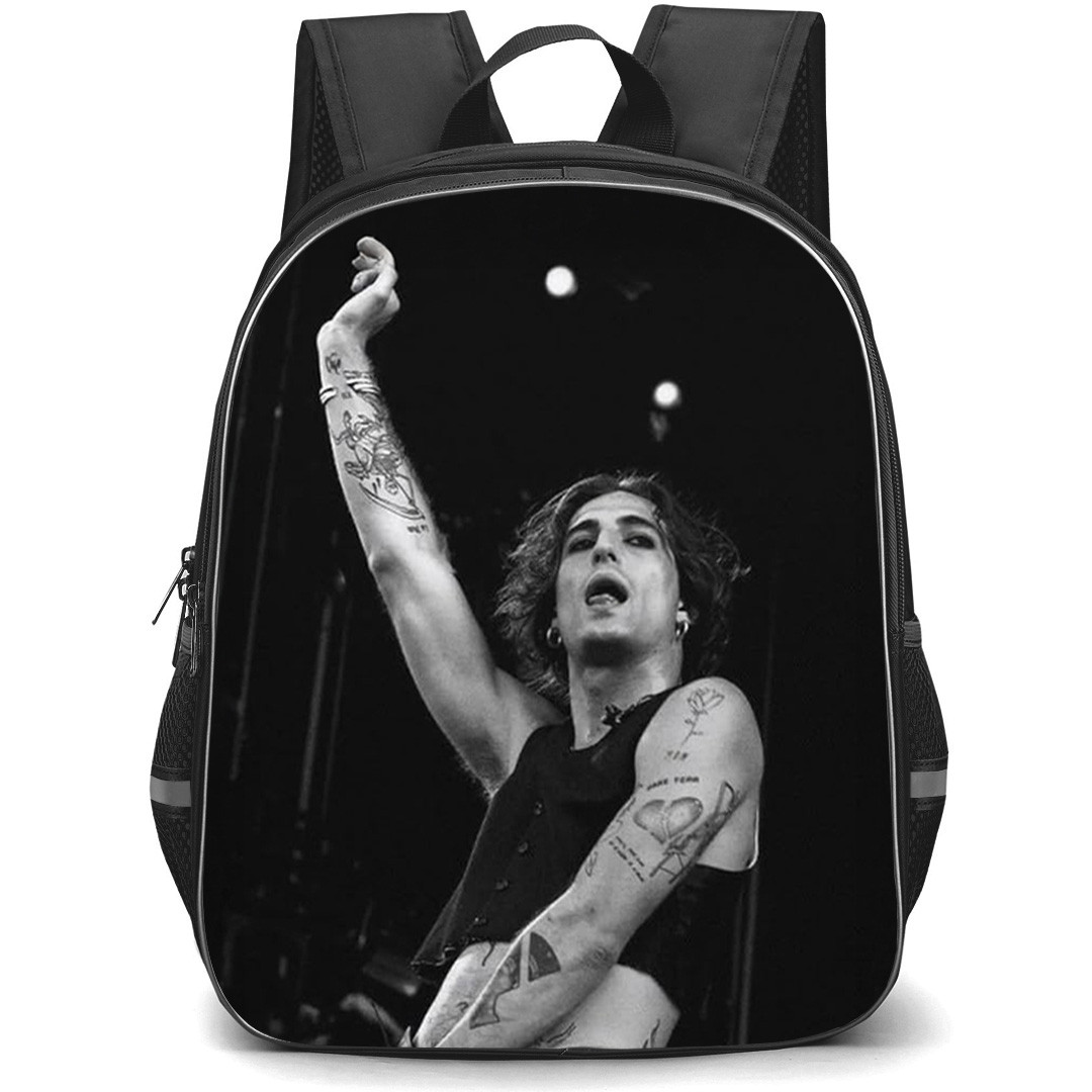 Damiano David Backpack School Bag StudentPack - Damiano David Pop Singer Grayscale Art Poster