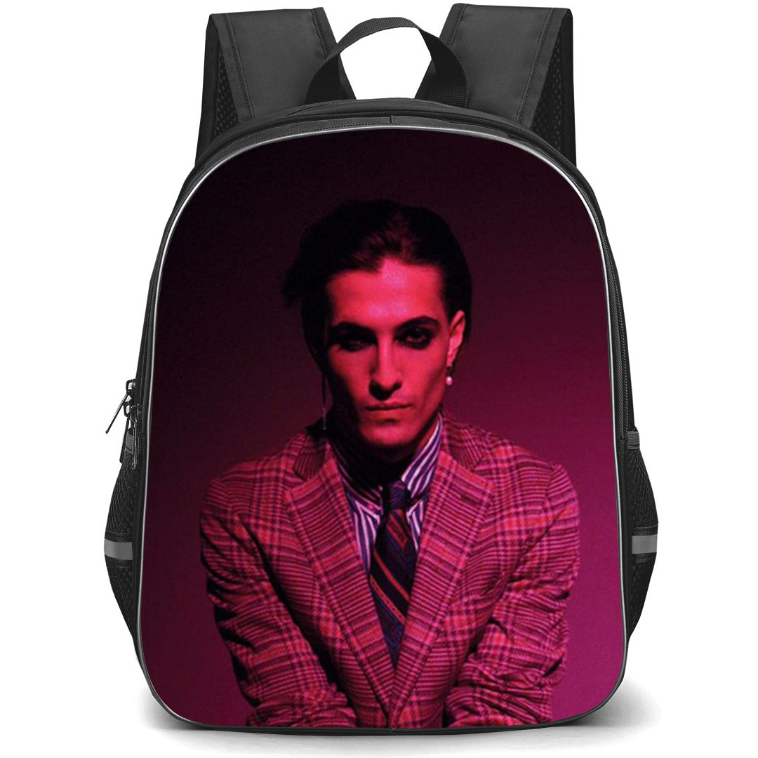 Damiano David Backpack School Bag StudentPack - Damiano David Red Neon Effect Portrait Poster