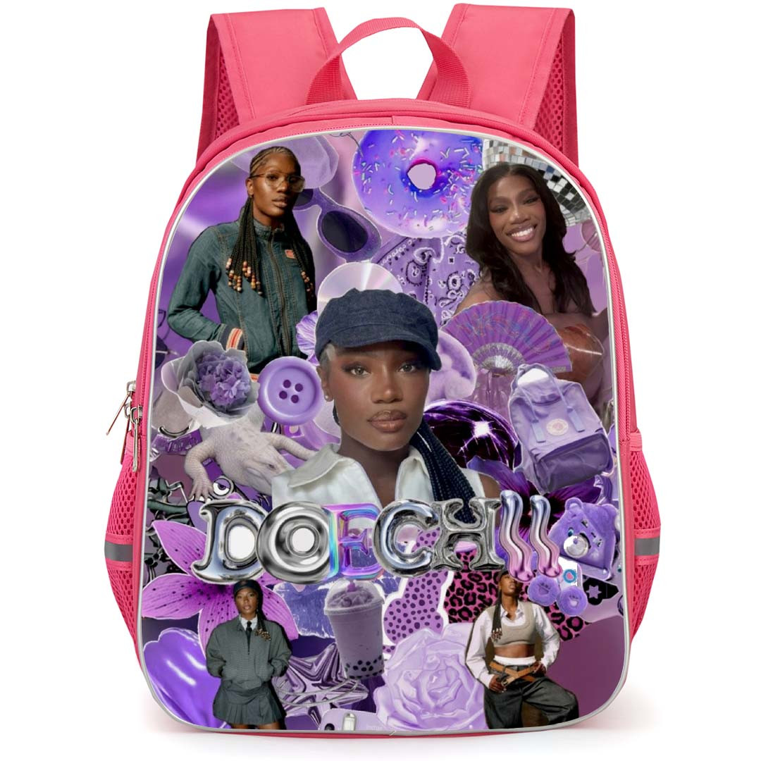 Doechii Backpack School Bag StudentPack - Doechii Collage Purple Background