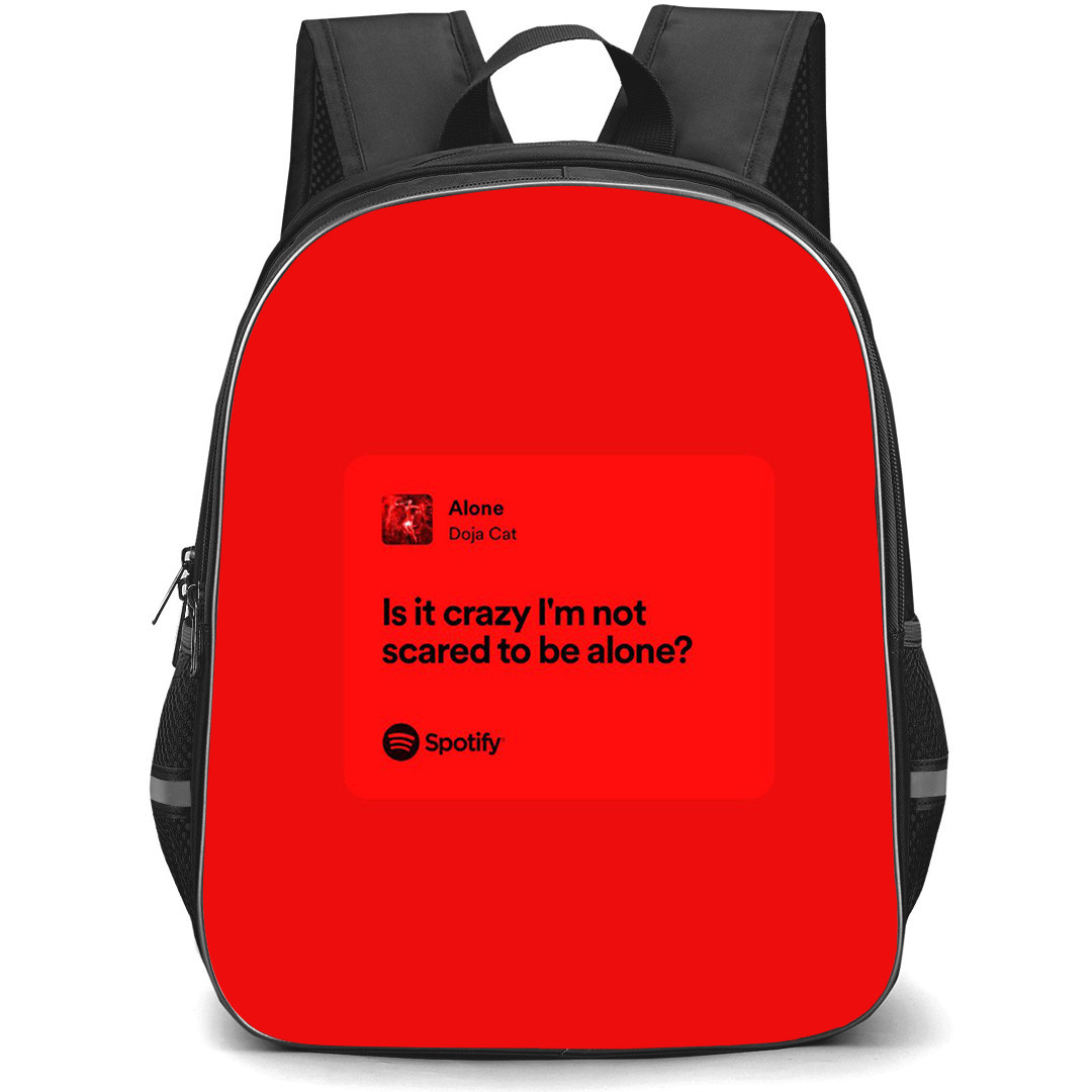 Doja Cat Backpack StudentPack - Doja Cat Alone Lyrics On Red Background