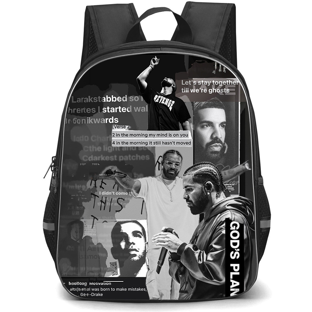 Drake Backpack School Bag StudentPack - Drake Gods Plan Collage Poster