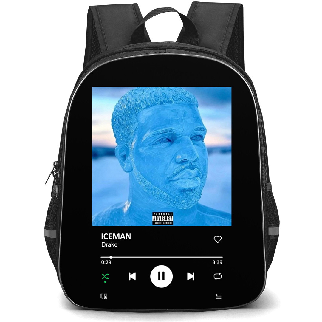 Drake Backpack School Bag StudentPack - Drake ICEMAN Album Cover Spotify Library Poster