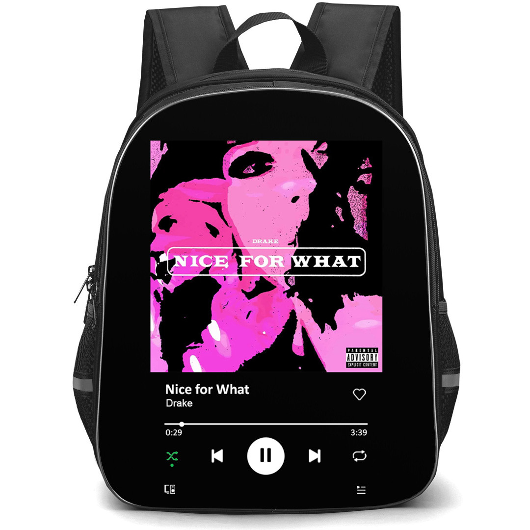 Drake Backpack School Bag StudentPack - Drake Nice For What Cover Spotify Library Poster