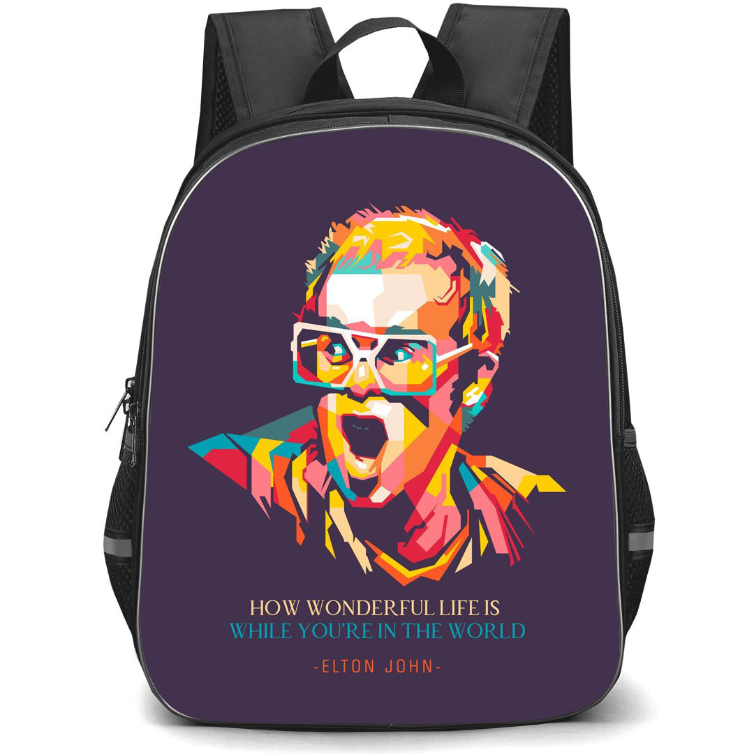 Elton John Backpack StudentPack - Elton John Wapap Art With His Quote