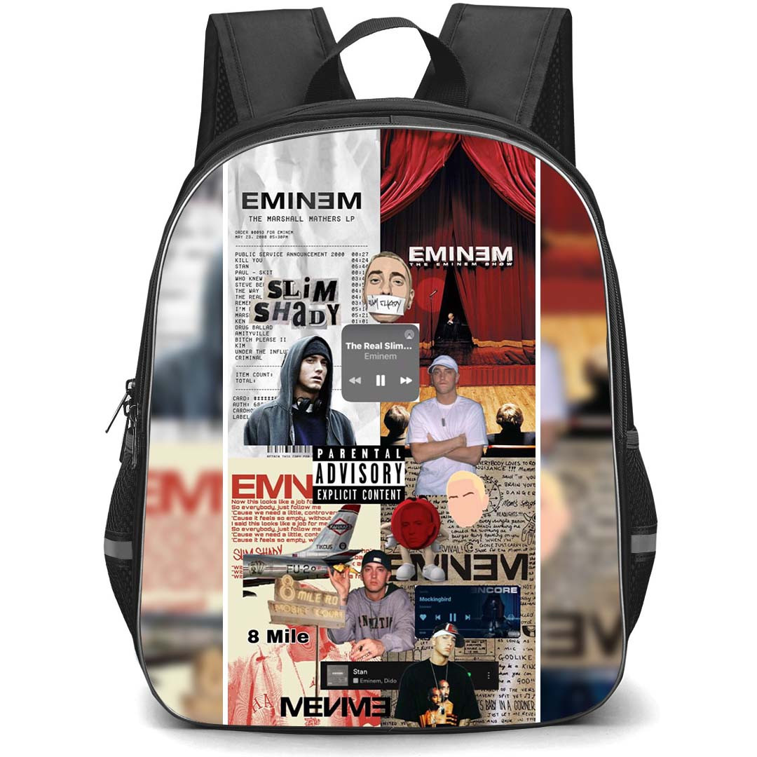 Eminem Backpack StudentPack - Eminem Slim Shady Collage Poster