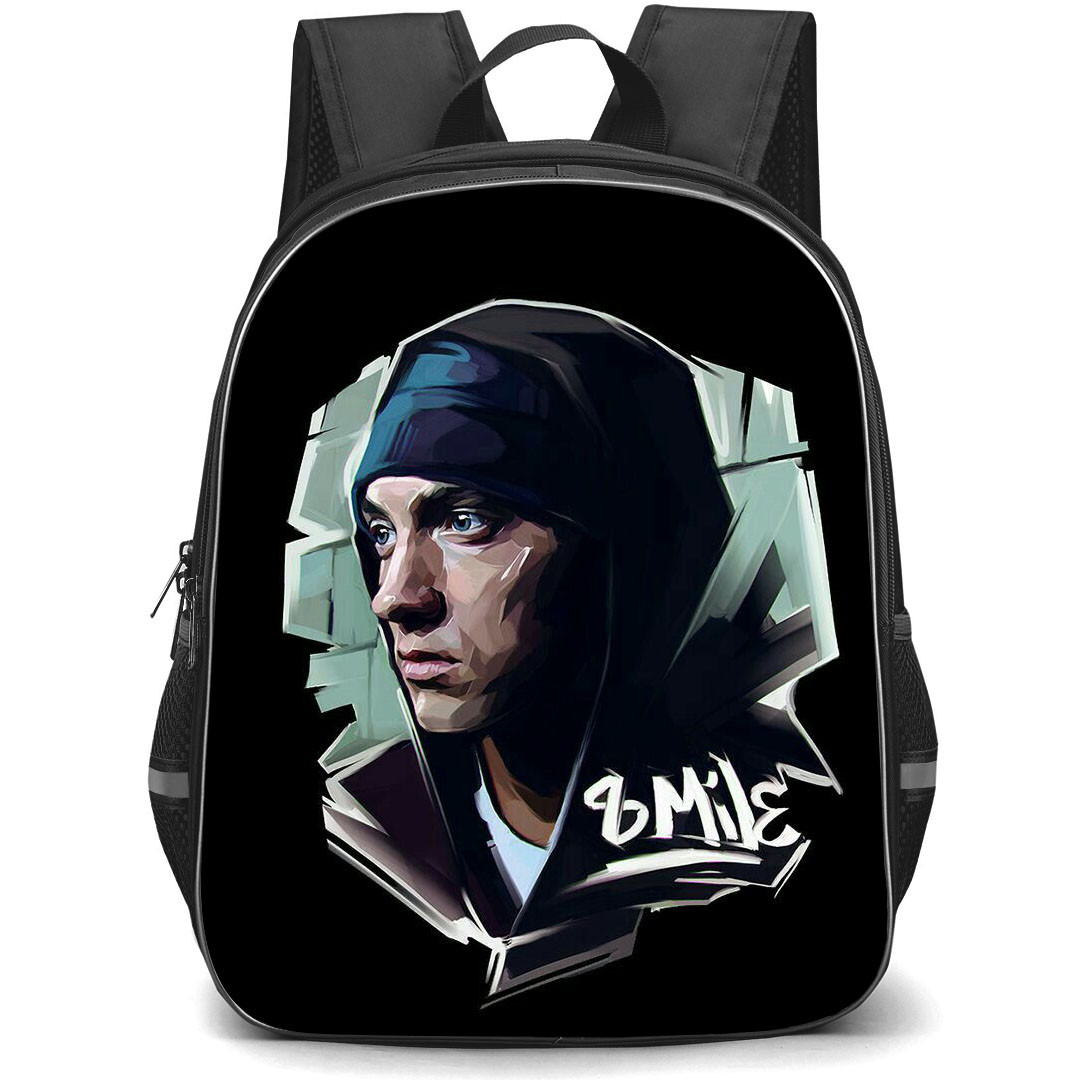 Eminem Backpack StudentPack - Eminem Side Portrait Illustration Art