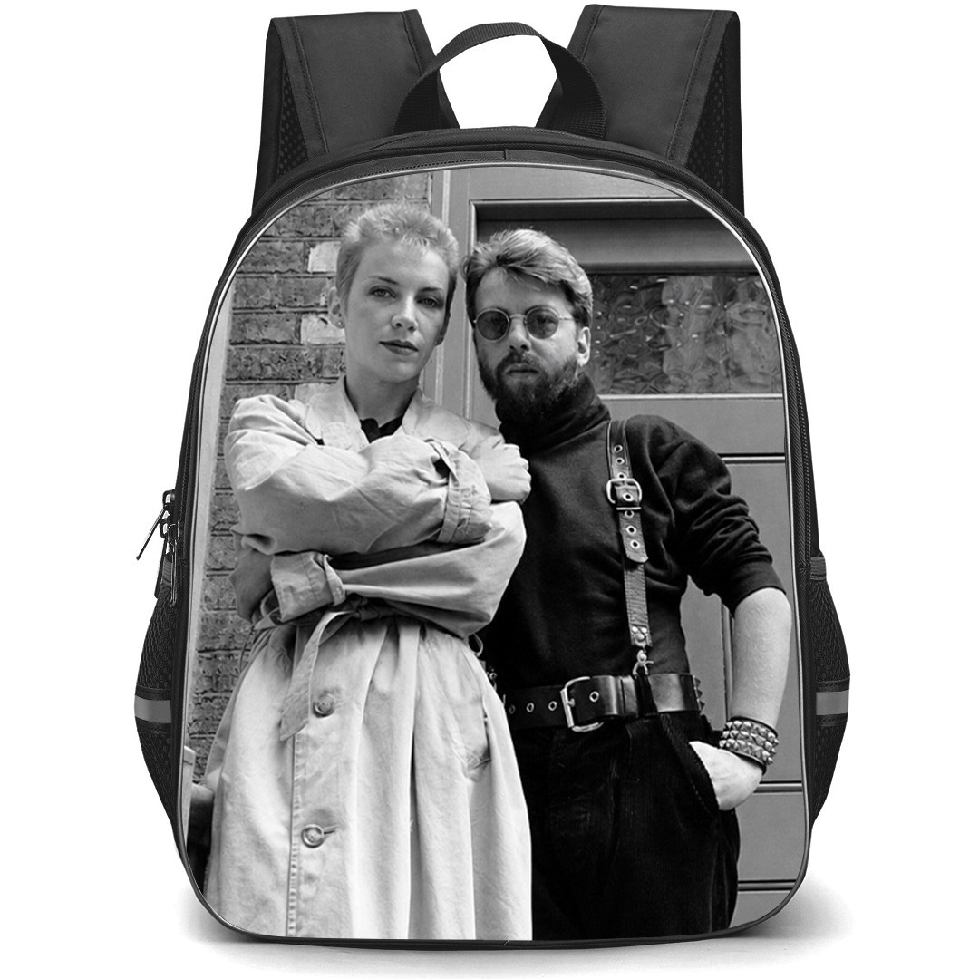 Eurythmics Backpack School Bag StudentPack - Eurythmics Annie Lennox And Dave Stewart Duo Portrait Poster