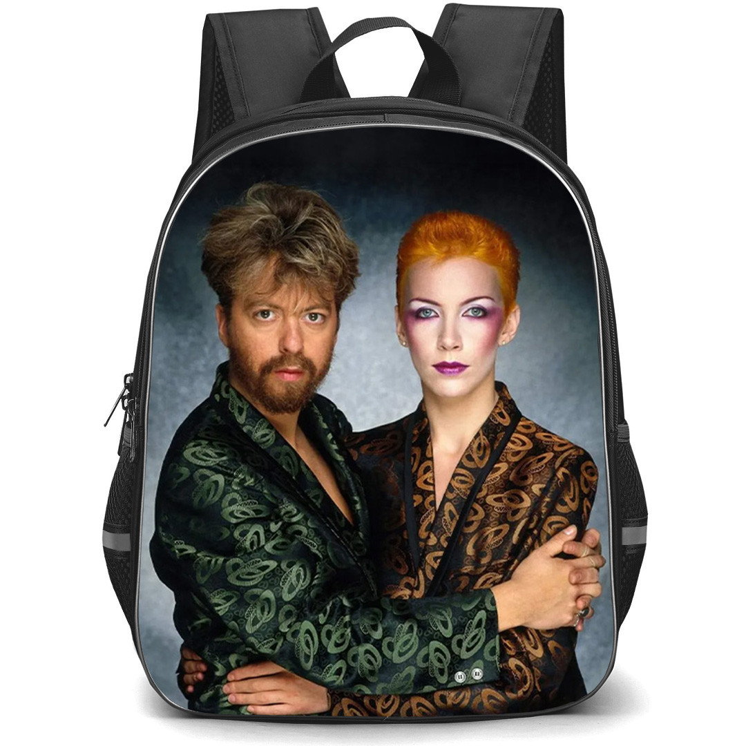 Eurythmics Backpack School Bag StudentPack - Eurythmics Annie Lennox And Dave Stewart Hugs Each Other Poster