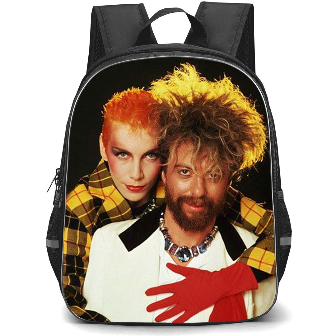 Eurythmics Backpack School Bag StudentPack - Eurythmics Annie Lennox And Dave Stewart Vintage Pop Rock Poster