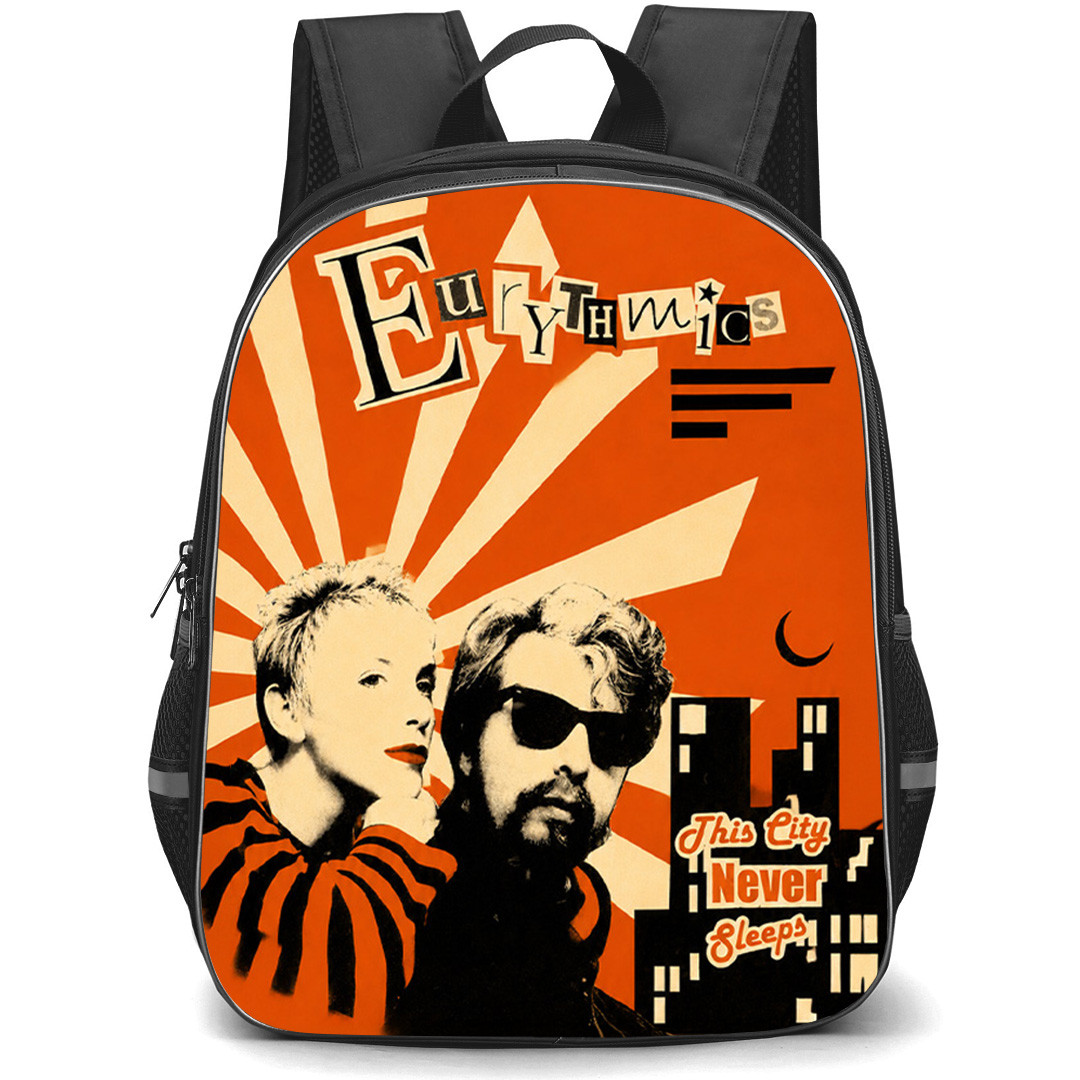 Eurythmics Backpack School Bag StudentPack - Eurythmics This City Never Sleeps Retro Illustration Art Poster