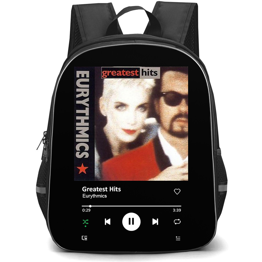 Eurythmics Backpack School Bag StudentPack - Eurythmics Greatest Hits Album Cover Spotify Library Poster
