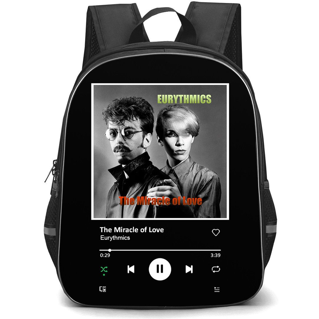 Eurythmics Backpack School Bag StudentPack - Eurythmics The Miracle Of Love Album Cover Spotify Library Poster