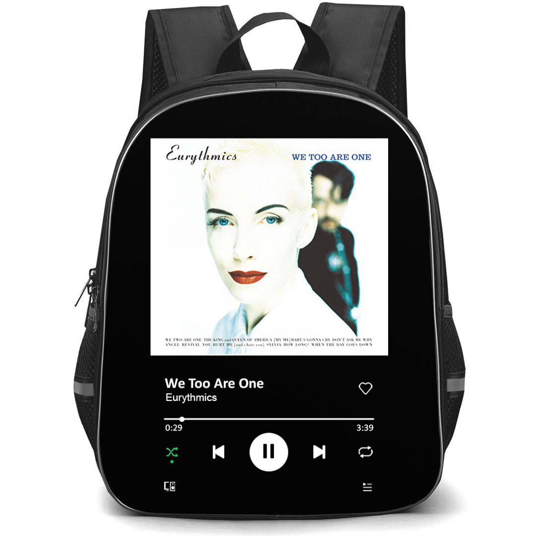 Eurythmics Backpack School Bag StudentPack - Eurythmics We Too Are One Album Cover Spotify Library Poster