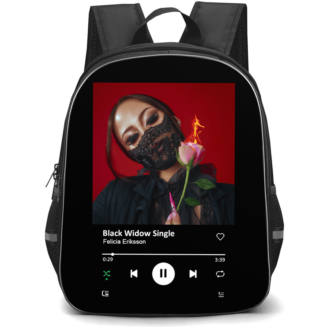 Felicia Eriksson Backpack School Bag StudentPack - Felicia Eriksson Black Widow Single Album Spotify Library Poster