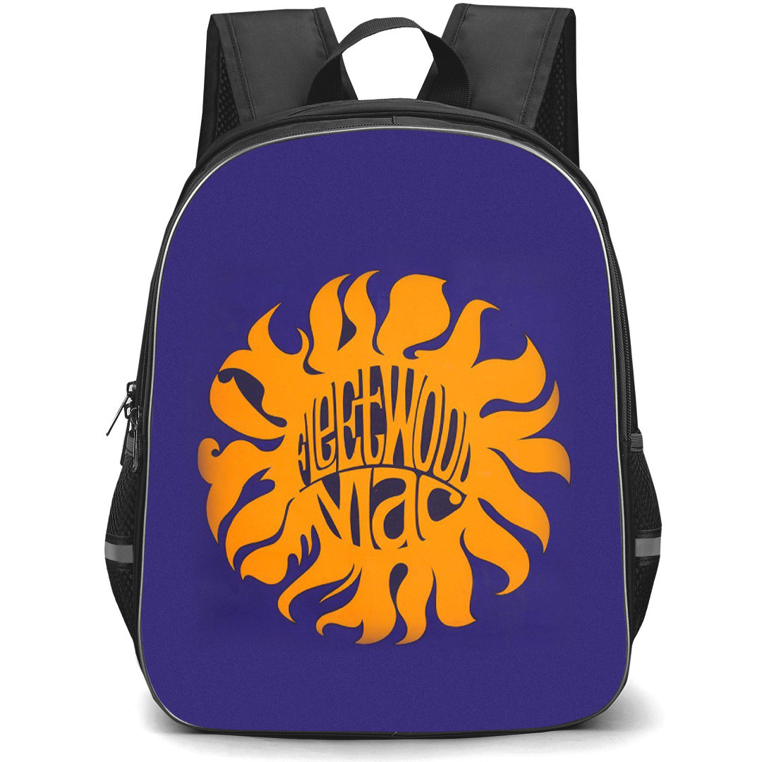 Fleetwood Mac Backpack School Bag StudentPack - Sun Wordmark Logo In Blue Background