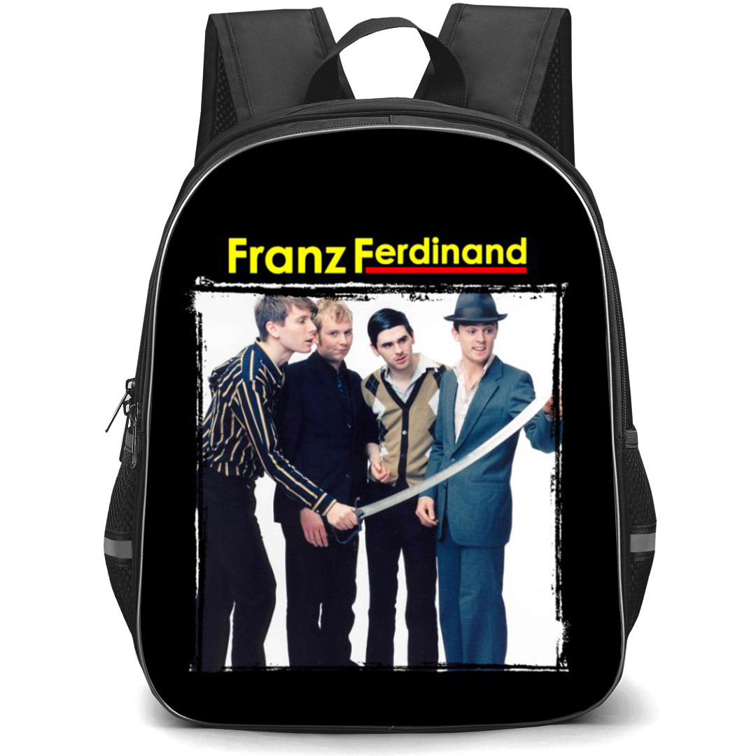 Franz Ferdinand Backpack School Bag StudentPack - Band Portrait Poster In Black Background