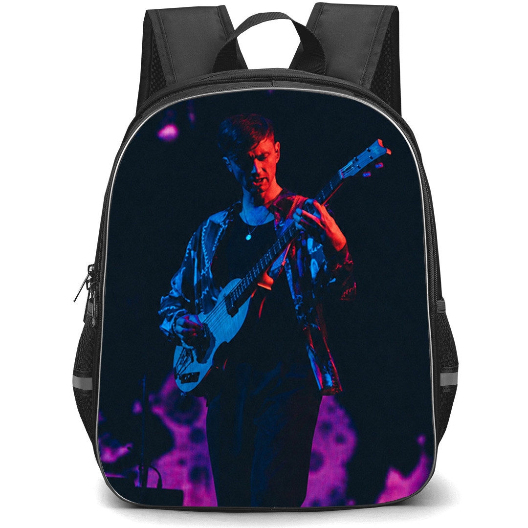 Glass Animals Edmund Irwin Backpack School Bag StudentPack - Edmund Irwin Play Guitars On Neon Lighting Stage Poster