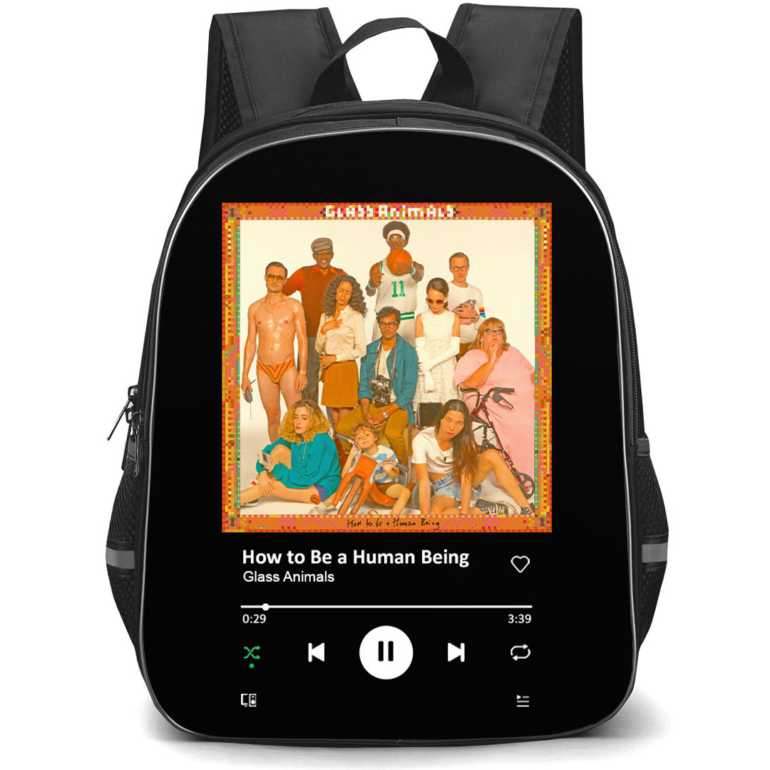 Glass Animals Backpack School Bag StudentPack - Glass Animals How To Be A Human Being Album Cover Spotify Library Poster