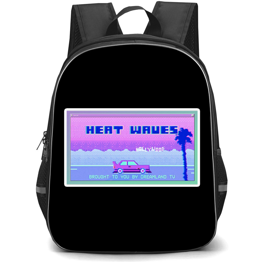 Glass Animals Backpack School Bag StudentPack - Glass Animals Heat Waves Retro Pixel Art Sticker