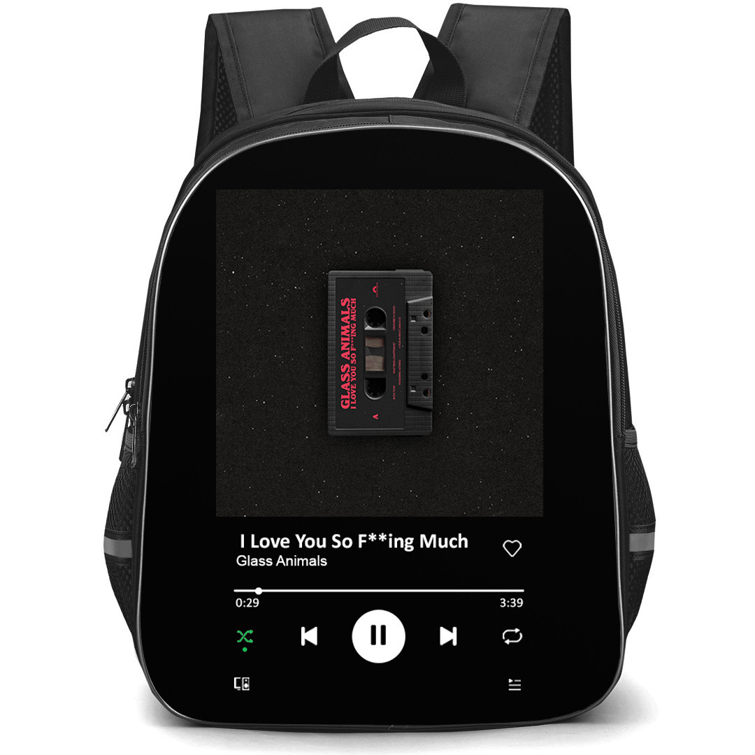 Glass Animals Backpack School Bag StudentPack - Glass Animals I Love You So Fxxing Much Album Cover Spotify Library Poster