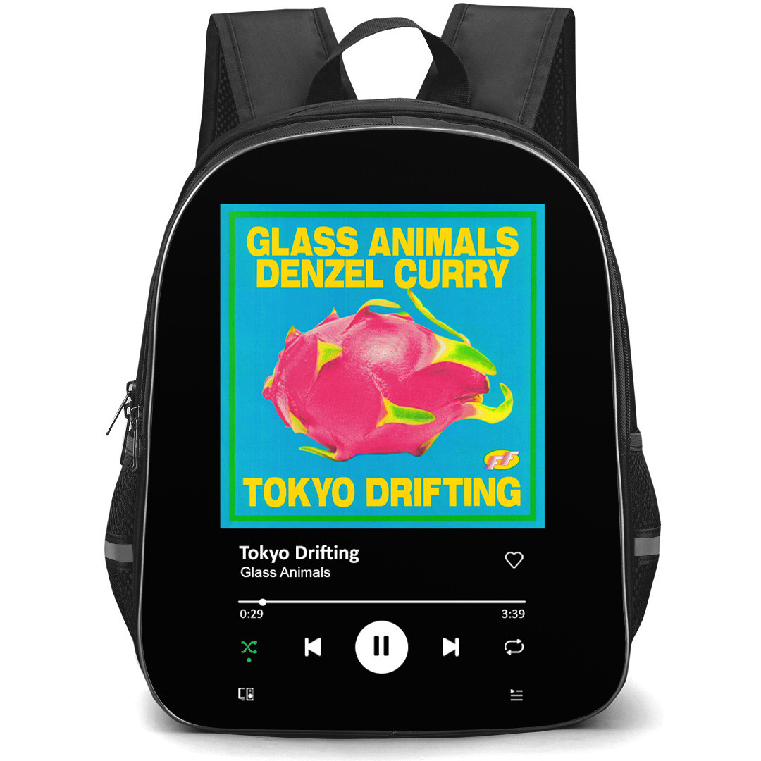 Glass Animals Backpack School Bag StudentPack - Glass Animals Tokyo Drifting Album Cover Spotify Library Poster