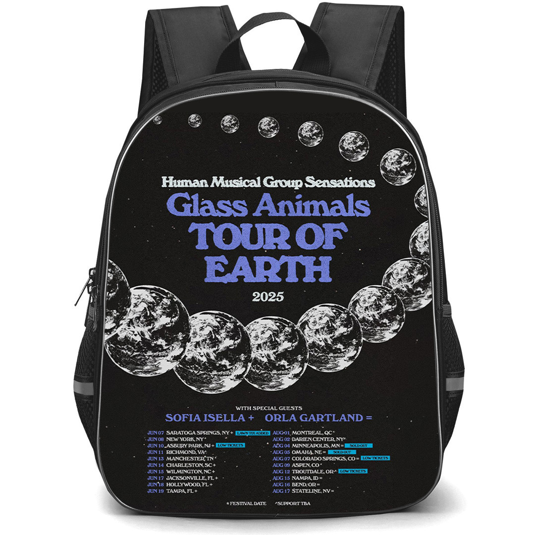 Glass Animals Backpack School Bag StudentPack - Glass Animals Tour Of Earth 2025 Concert Poster