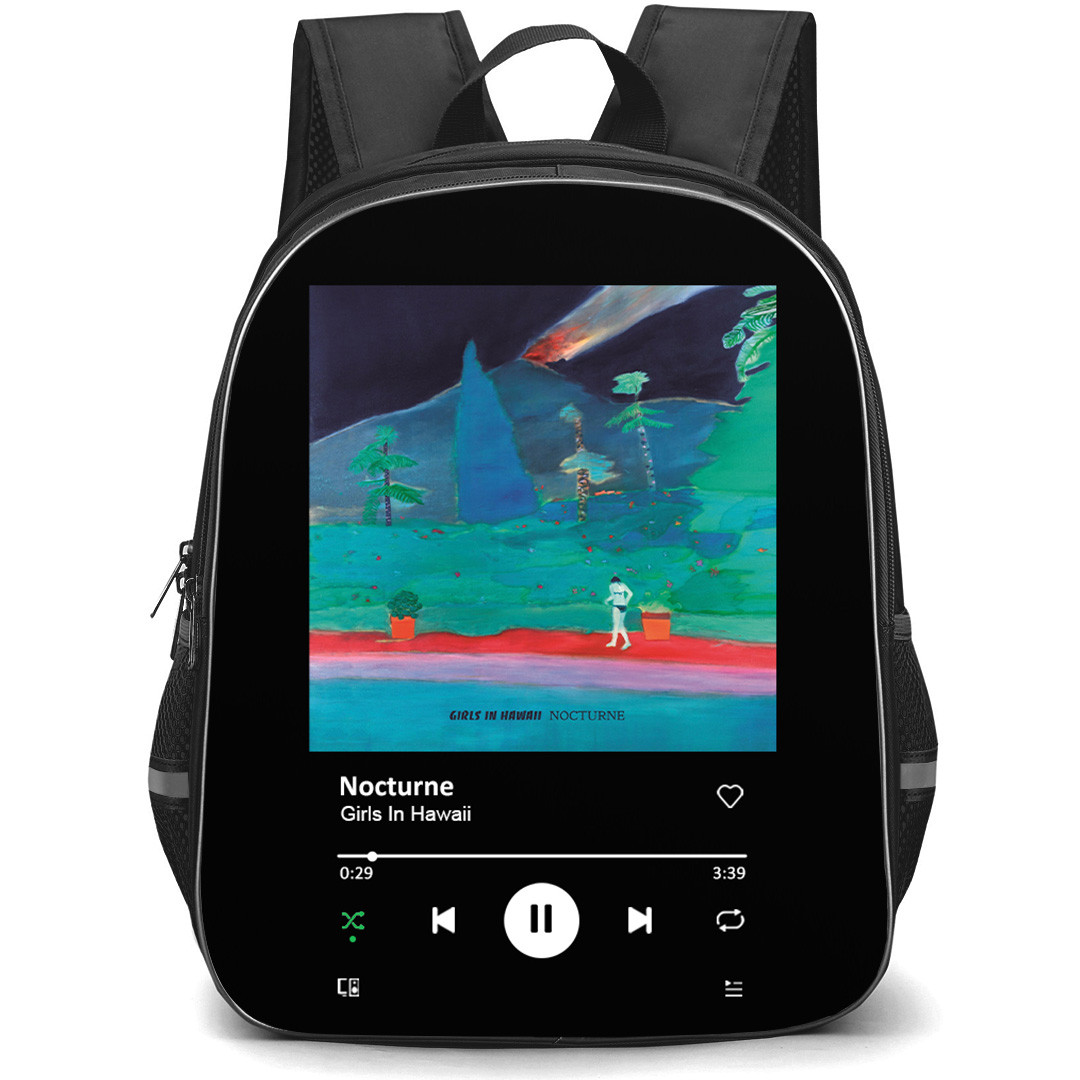Girls In Hawaii Backpack School Bag StudentPack - Girls In Hawaii Nocturne Album Cover Spotify Library Poster