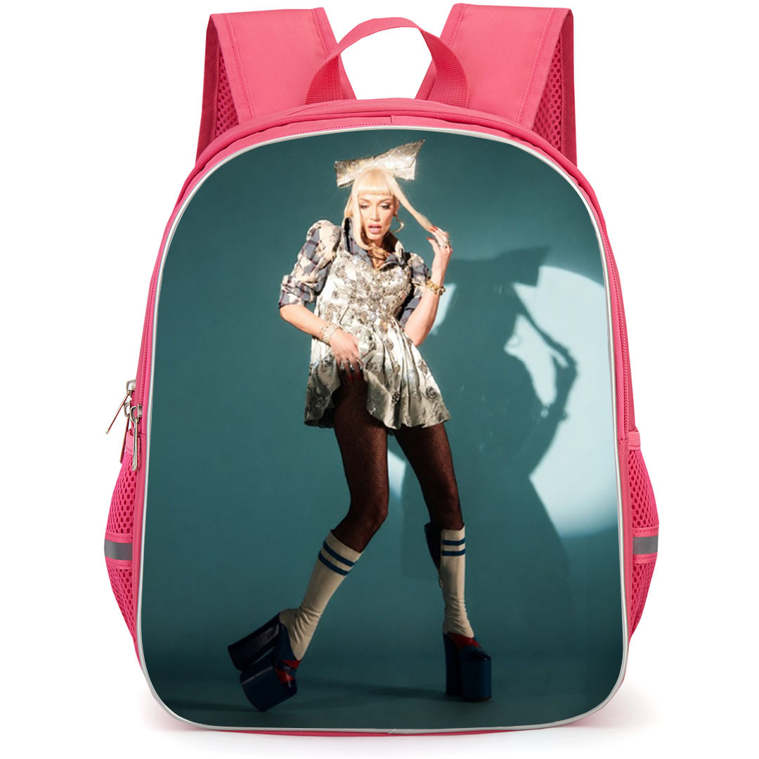 Gwen Stefani Backpack School Bag StudentPack - Gwen Stefani Paper Magazine Cover Blue Background