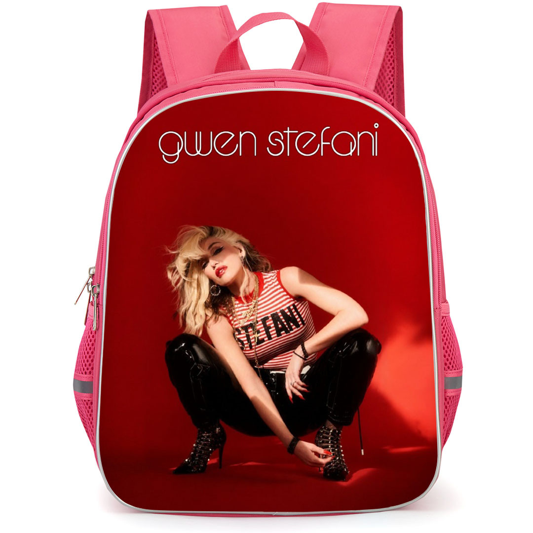 Gwen Stefani Backpack School Bag StudentPack - Gwen Stefani Paper Magazine Red Background