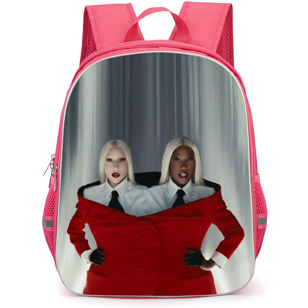 Lady Gaga Backpack School Bag StudentPack - Lady Gaga And Doechii Wearing Red Suit