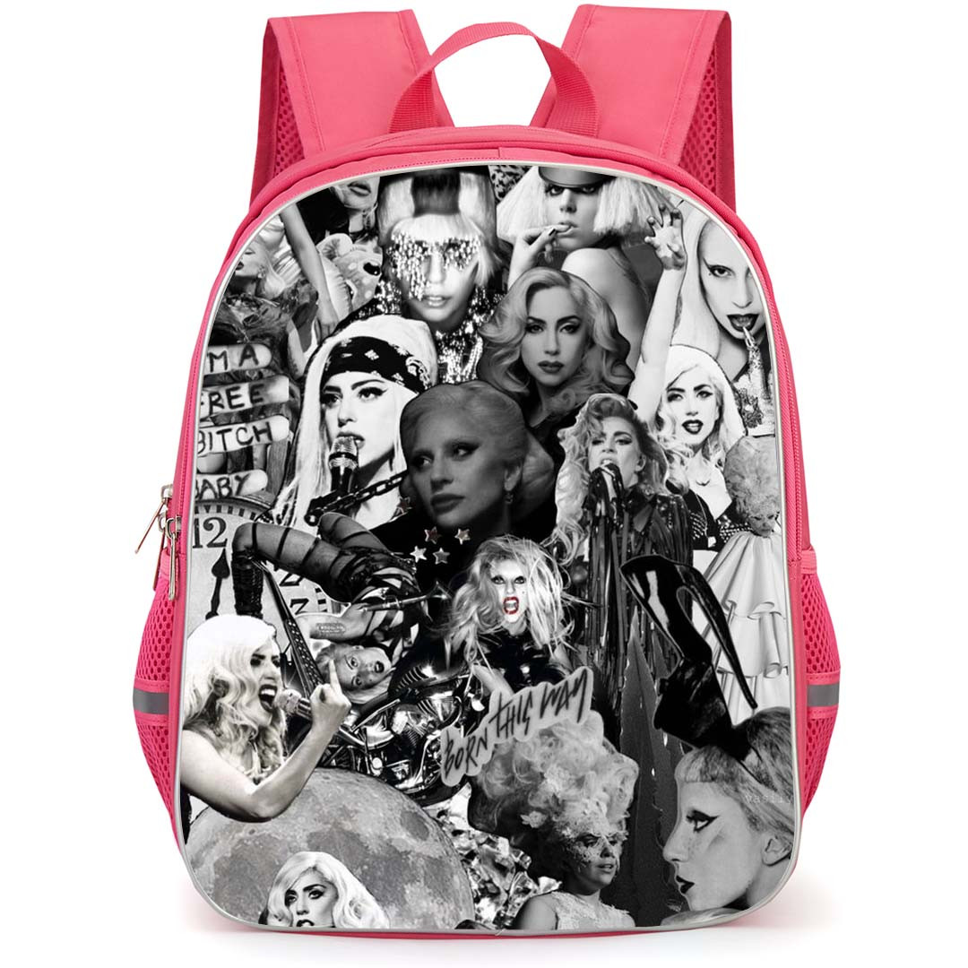 Lady Gaga Backpack StudentPack - Lady Gaga Grayscale Collage Poster
